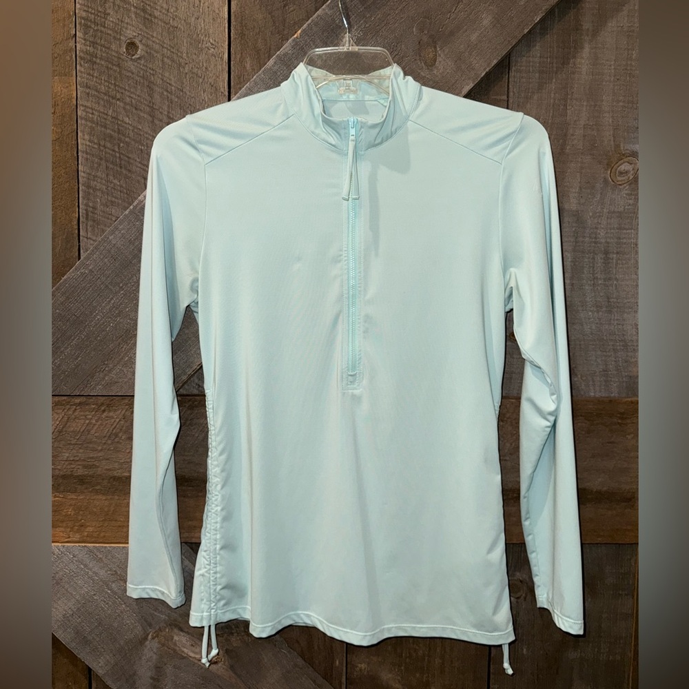 Carve Designs Sky Blue Quarter-Zip Top, Women’s size medium